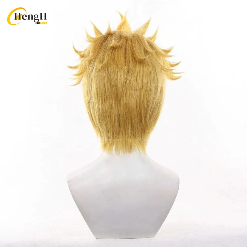En stock Anime Zanka Guita Enji ‌   Pelucas de Cosplay Rudo Amo Li Glaze, pelo sintético resistente al calor, pelucas para fiesta de Halloween + gorro de peluca