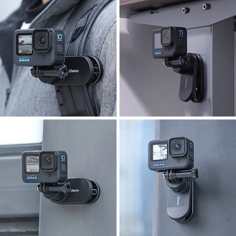 Ulanzi Go-Quick II Soporte magnético para correa de mochila de liberación rápida para Gopro para DJI OSMO para sistema QR de cámara de acción Insta360