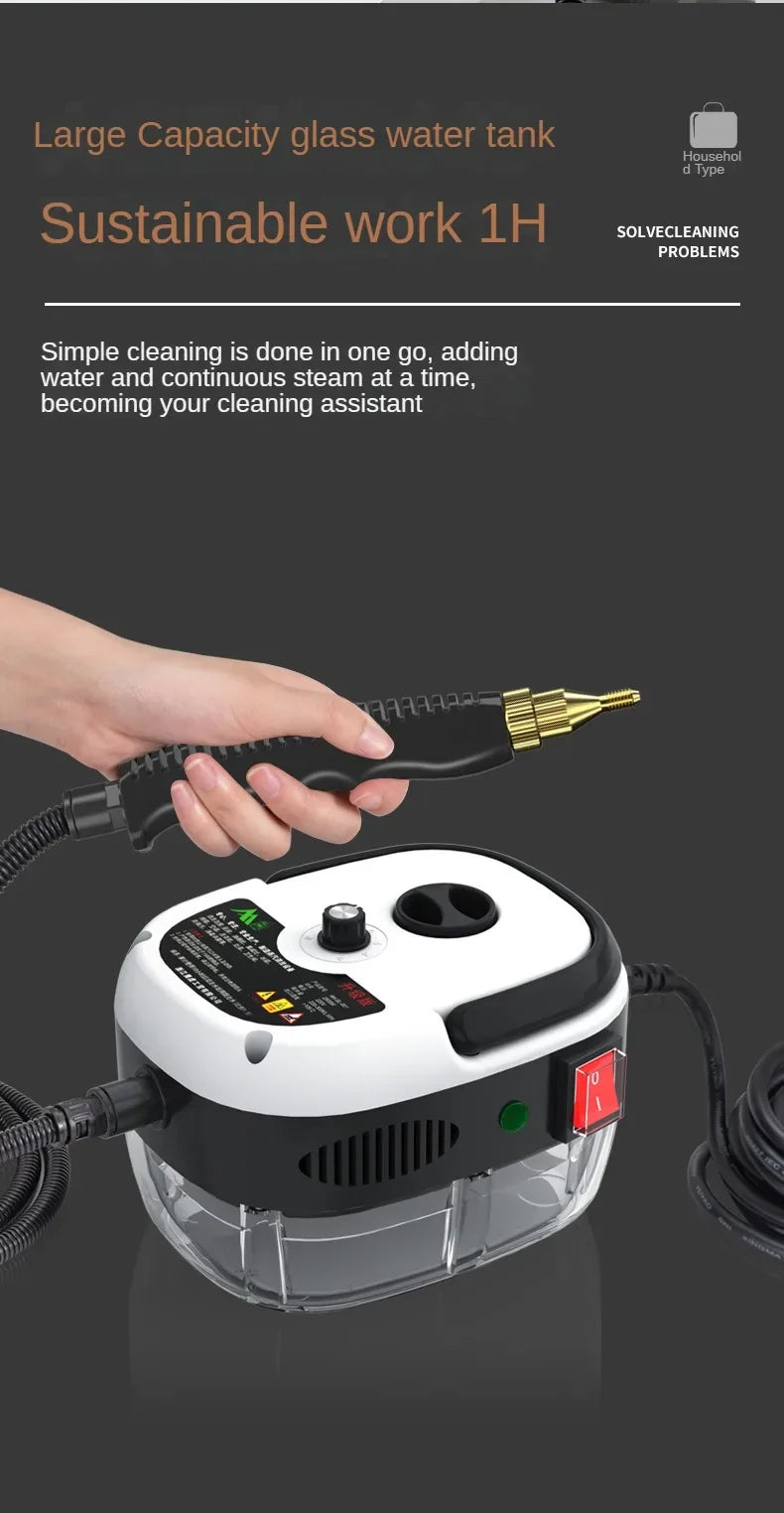 Limpiador a vapor de presión de alta temperatura de 2500W para el hogar, cocina, máquina de limpieza portátil de mano para coche