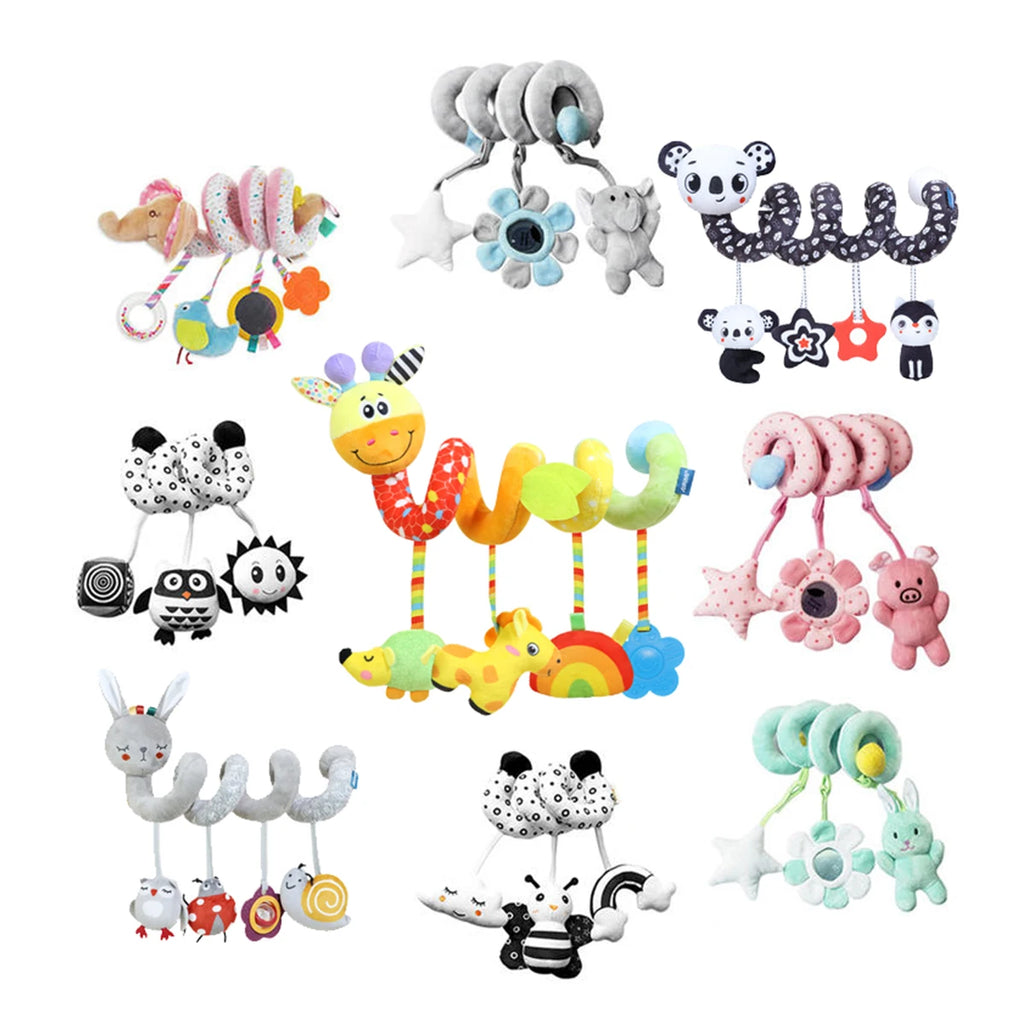 Sonajero de peluche sensorial para bebé, cochecito de juguete, juguetes colgantes móviles musicales, sonajeros móviles para bebés, juegos para recién nacidos de 0 a 6 y 12 meses
