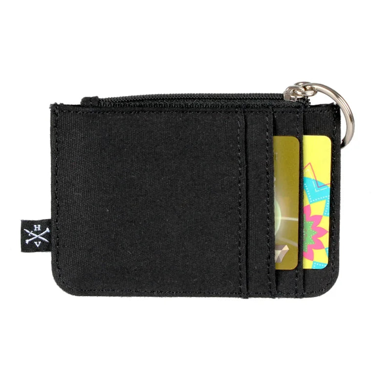 Monedero para mujer, cartera delgada minimalista para hombre, tarjetero, monedero de lona 4642