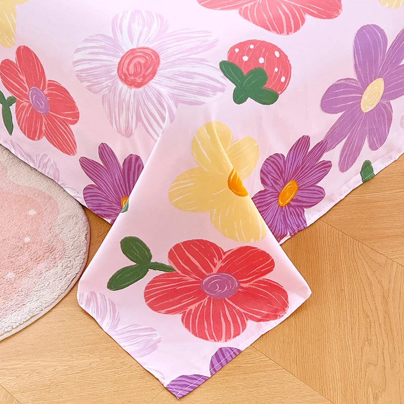 Sábanas Suaves y Agradables al Tacto, Estampadas, para el Hogar, Planas, para Cama King, Queen, Individual, Doble, Transpirables, Duraderas, 1 o 3 Piezas/Juego