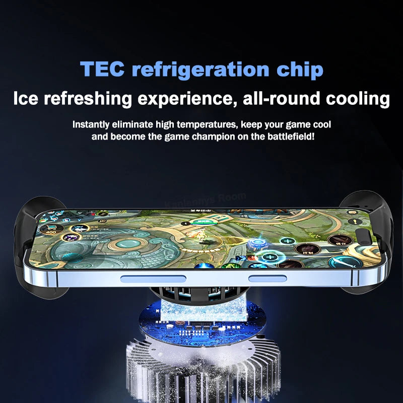 Controlador de juegos con radiador para teléfono móvil JK01S Semiconductor 2 en 1, enfriador de juegos con mango telescópico para IOS y Android.