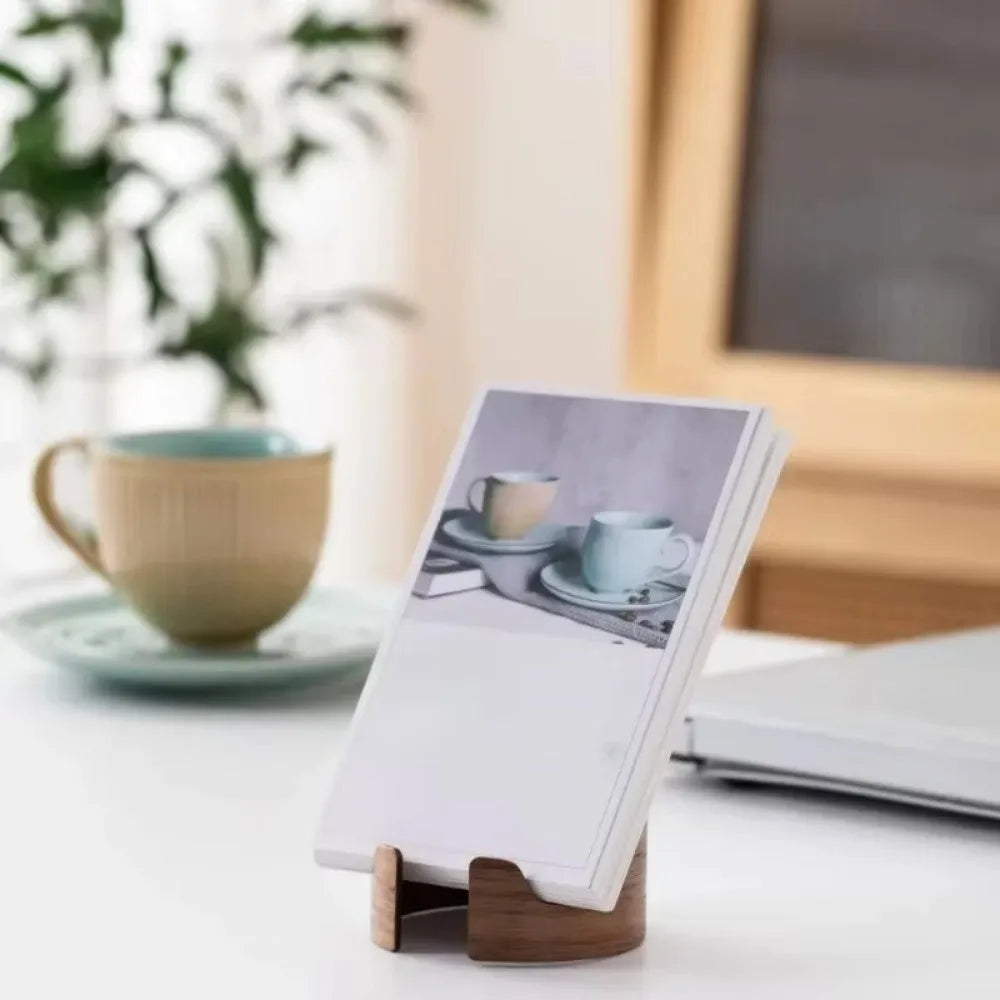 Nuevo Soporte para Teléfono Móvil de Madera de Nogal, Multiusos, Portátil, para Tarjetas de Visita, Organizador de Escritorio Premium