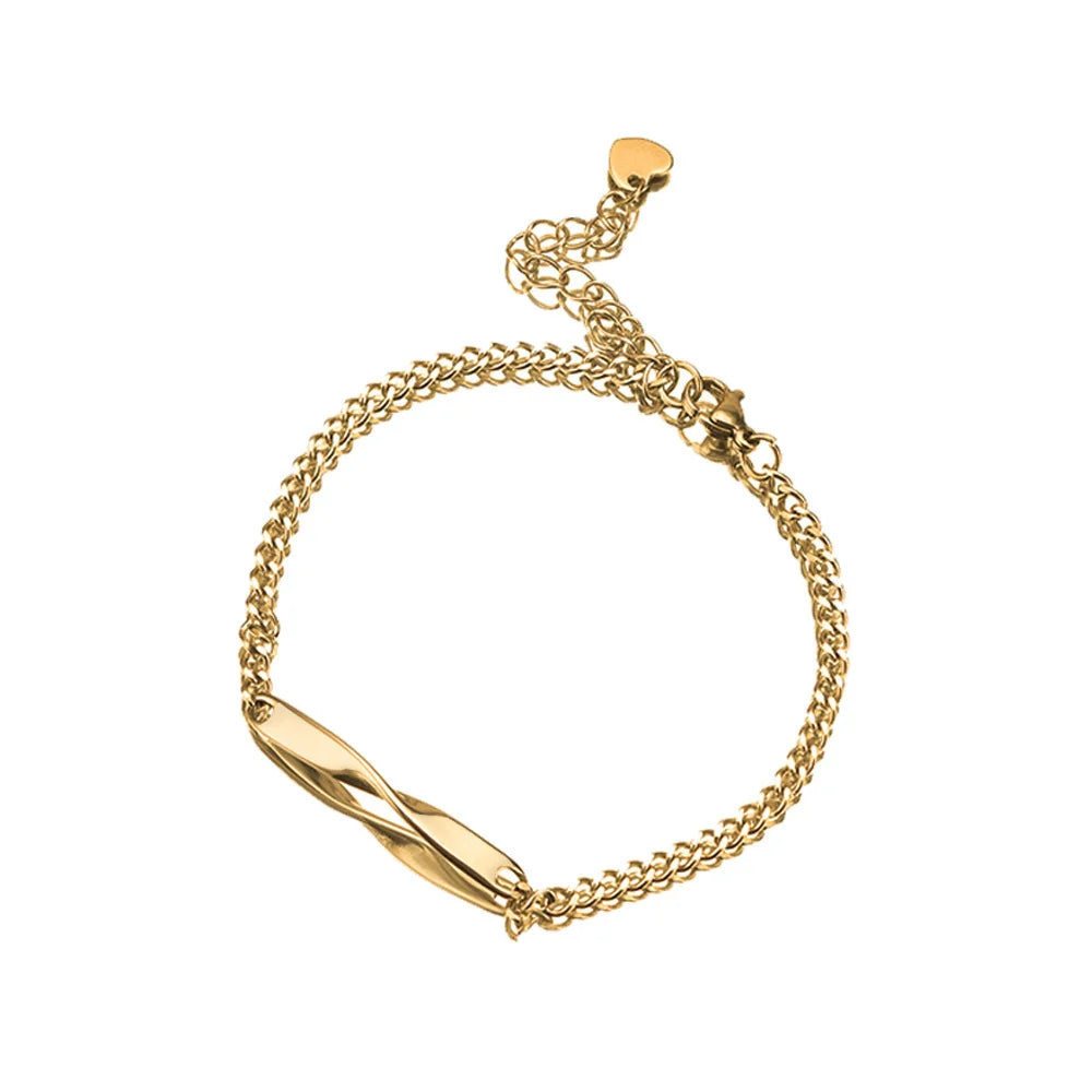 Pulsera Mobius Personalizada con Nombre Grabado para Hombre y Mujer, Pulsera de Acero Inoxidable con Nombre y Fecha Personalizados, Joyería DIY para Parejas, Regalo