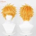 Peluca de Cosplay de Anime Kurosaki Ichigo de alta calidad, 30cm, pelo sintético corto naranja resistente al calor, pelucas para fiesta de Halloween + gorro de peluca