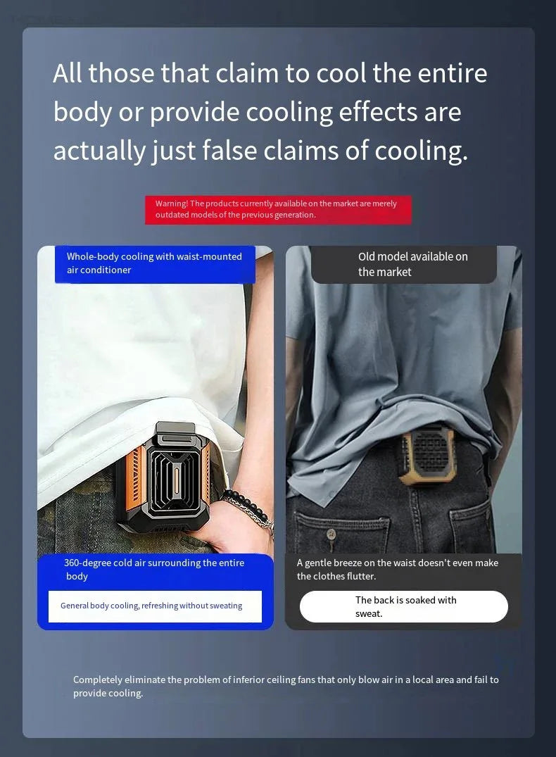 HOMFISH-ventilador Personal con Clip para cinturón, Banco de energía portátil, linterna, ventilador portátil, ventilador colgante para el cuello para trabajos al aire libre, senderismo, Camping