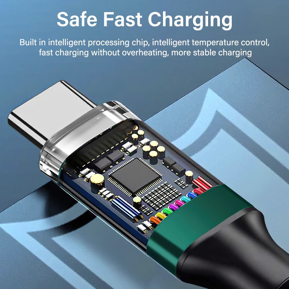 PD 100W USB tipo C a C Cable para iPhone 15 16 Macbook iPad Samsung S24 S25 cargador de datos 0,5 m 1m 2m Cable de nailon USBC carga rápida