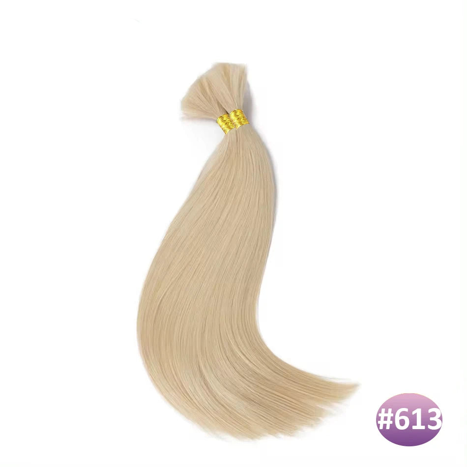 Cabello humano liso a granel sin trama, 100% cabello humano a granel para trenzar, extensiones de 16-26 pulgadas, color negro natural, 50 g/unidad