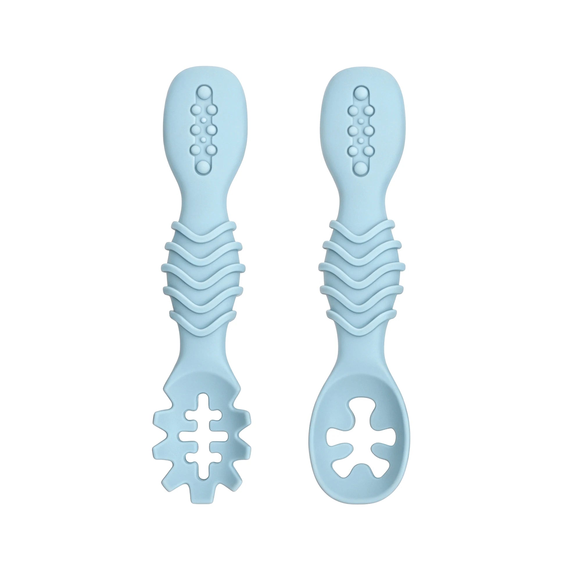 Juego de cucharas de silicona para bebé, 2 uds., diseño minimalista y elegante, accesorio para alimentar al bebé, lavable en lavavajillas, regalo ideal para bebé