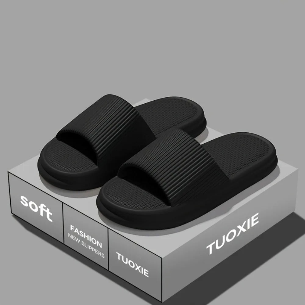 Zapatillas silenciosas de verano para hombre, sandalias antideslizantes con suela de EVA suave para interior del hogar y baño, a prueba de olores, cómodas y ligeras