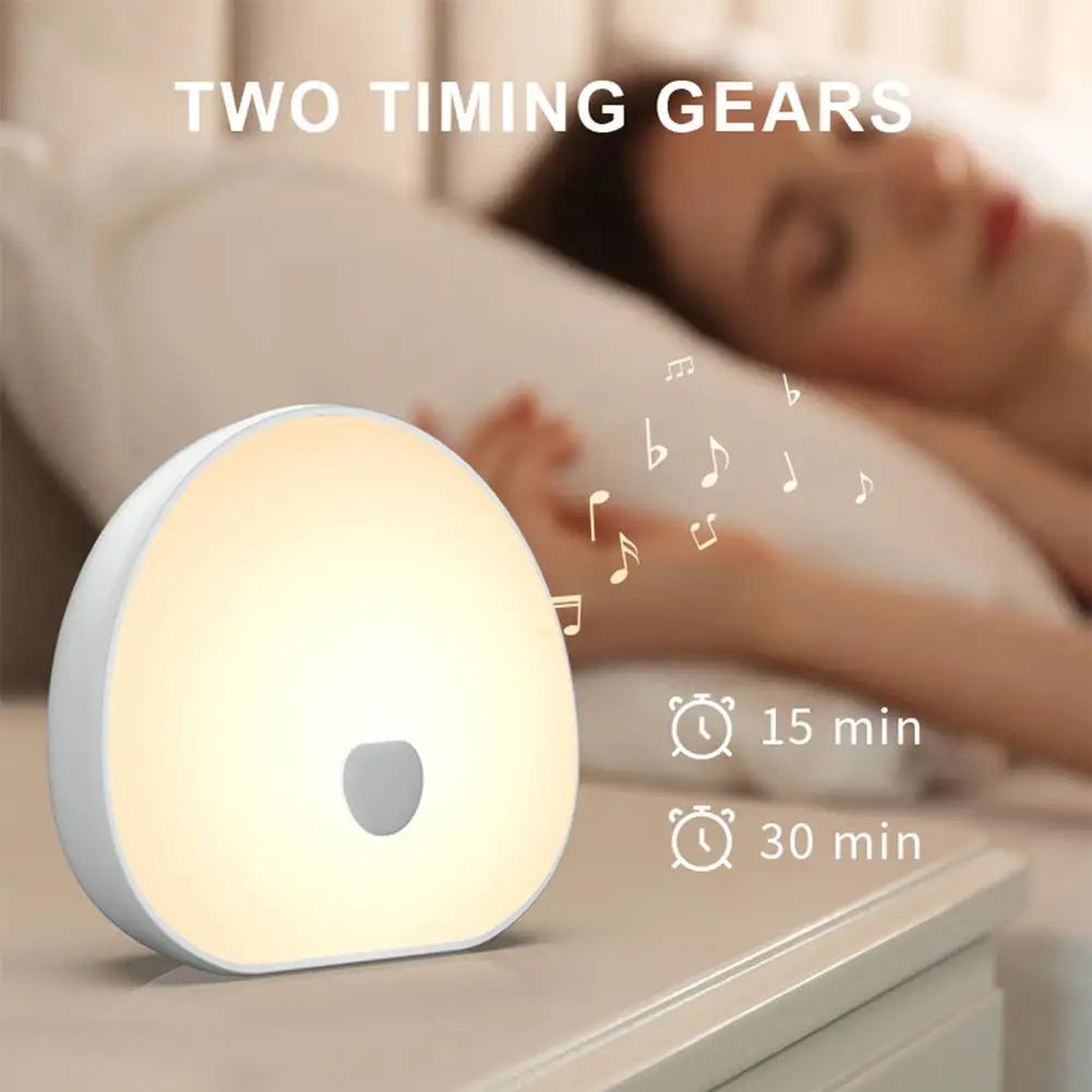 Máquina de ruido blanco para dormir RGB, 2 con sonido calmante, luz LED nocturna recargable táctil, lámpara relajante de Audio y sueño para bebé
