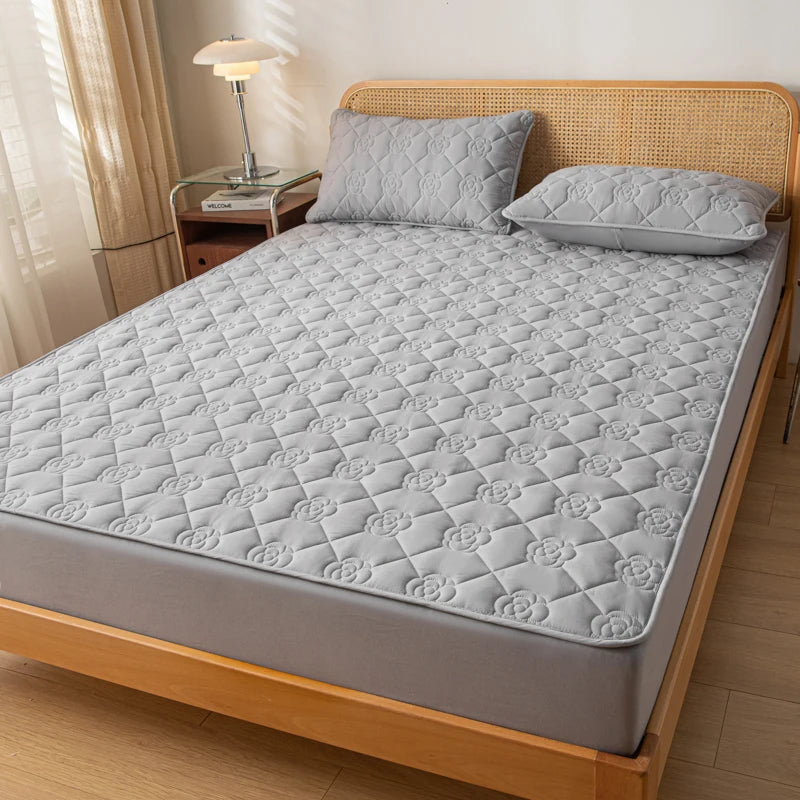 Funda protectora de colchón 100% impermeable, sábana bajera de algodón hipoalergénica, transpirable, suave, funda para almohadilla de cama de tela de aire 3D