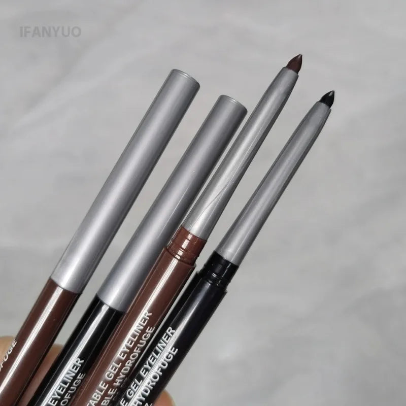 Lápiz Delineador de ojos negro resistente al agua, a prueba de manchas, de larga duración, crema marrón oscuro, delineador de ojos en Gel, maquillaje de ojos para principiantes, 1-3 unidades
