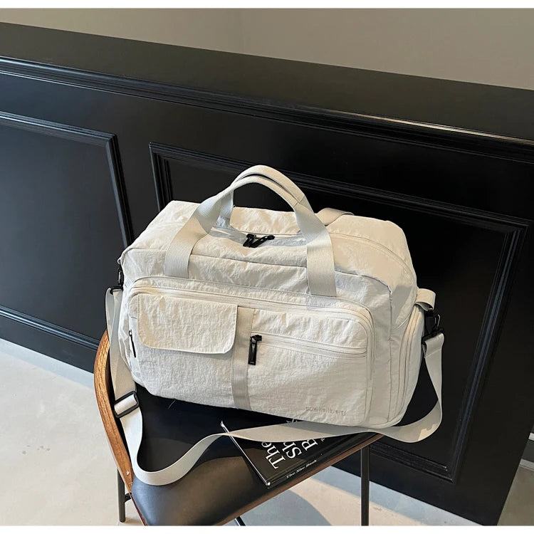 Bolsas de viaje Oxford con cremallera a la moda, bolsos sencillos de gran capacidad para mujer, gran oferta 20220, bolsas de viaje portátiles con hilo de coser