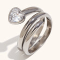 La. Muses Anillo de mujer de acero inoxidable con circonita de amor con cabeza de serpiente de doble capa, regalo de joyería de moda Simple