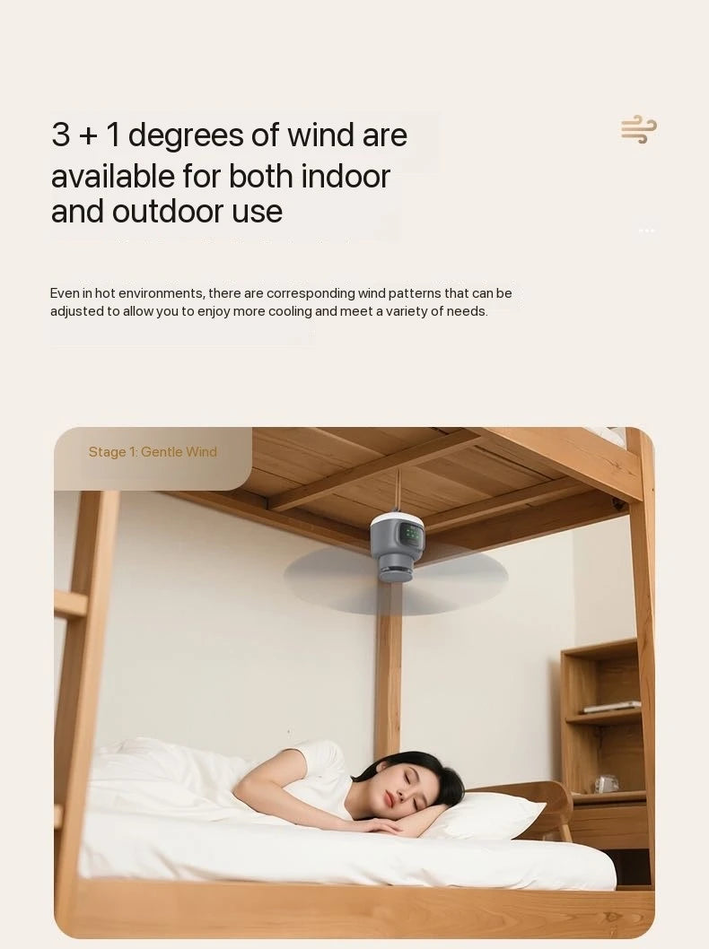 Ventilador de techo de gran tamaño con Control remoto, ventilador de refrigeración inalámbrico USB, luz LED nocturna portátil de 12000\8000mAh, ventilador de techo para acampar