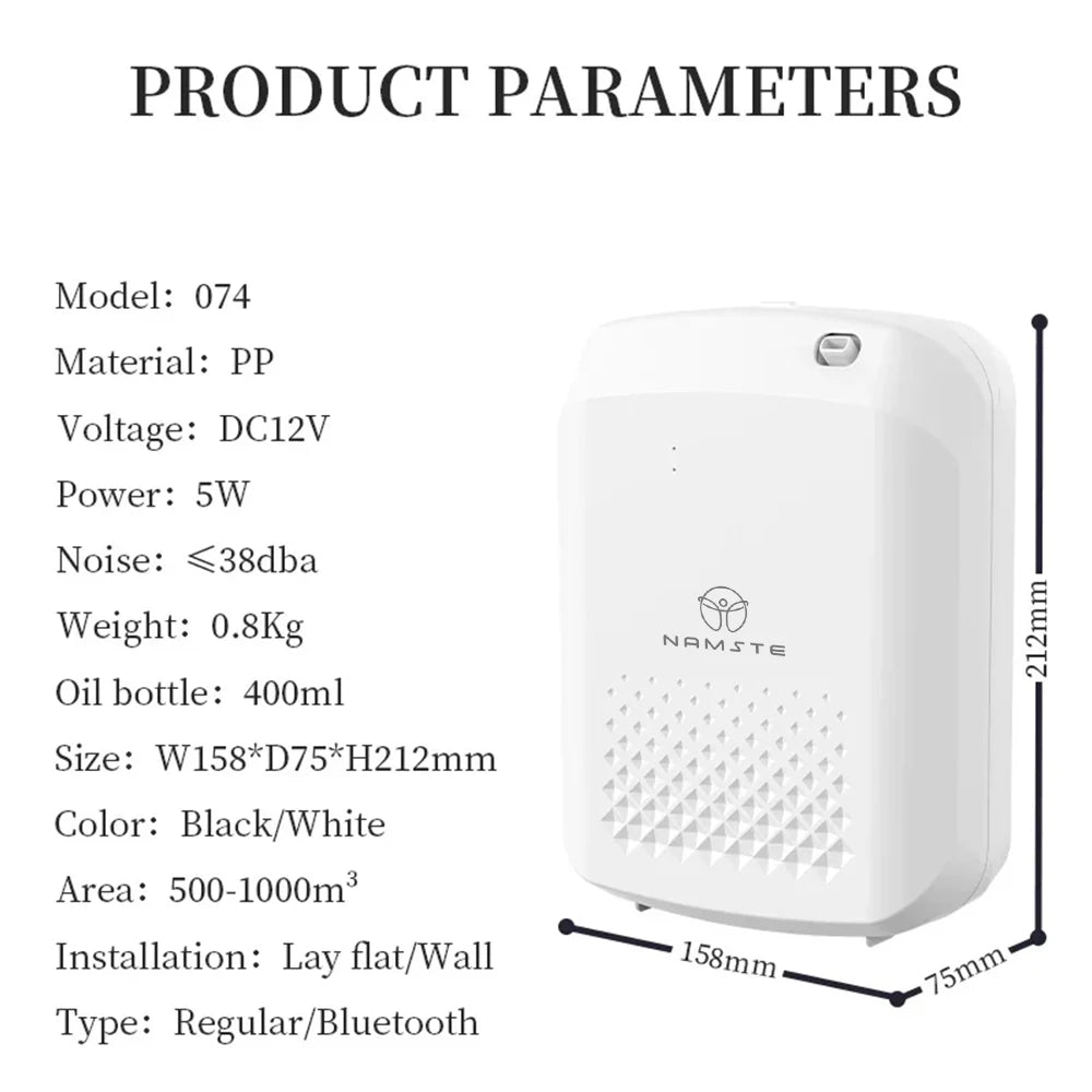 Difusor de Aroma inteligente NAMSTE, difusor de fragancia profesional para hoteles, máquina de Aroma para habitaciones grandes de 1000m3 con ventilador, Control Bluetooth