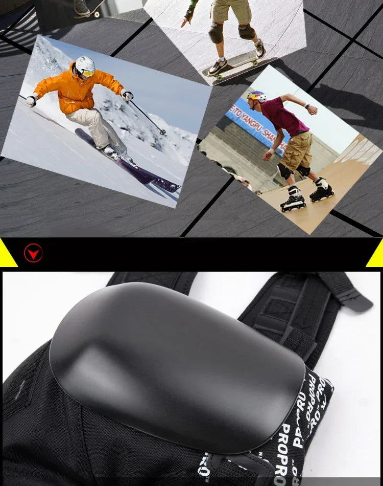 Rodillera para monopatín y esquí profesional, 2 uds., gruesa, para Snowboard, patinaje sobre ruedas, rodillera para deportes al aire libre, equipo protector para ciclismo
