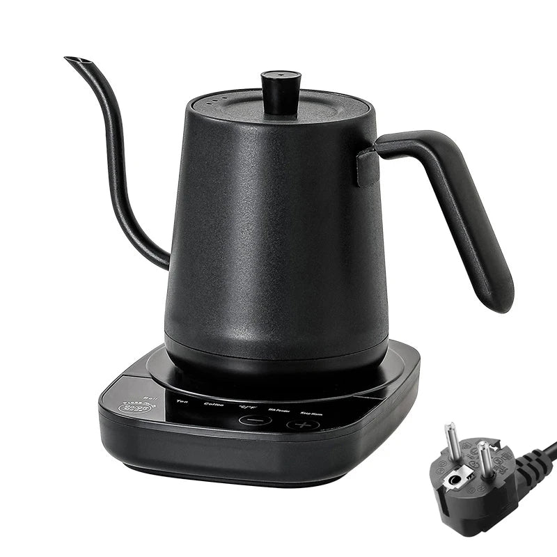 Hervidor Eléctrico de Cuello de Cisne de 800ml, Cafetera para Preparación Manual, Termo, Tetera de Acero Inoxidable 304, Jarra de Agua Inteligente con Control de Temperatura