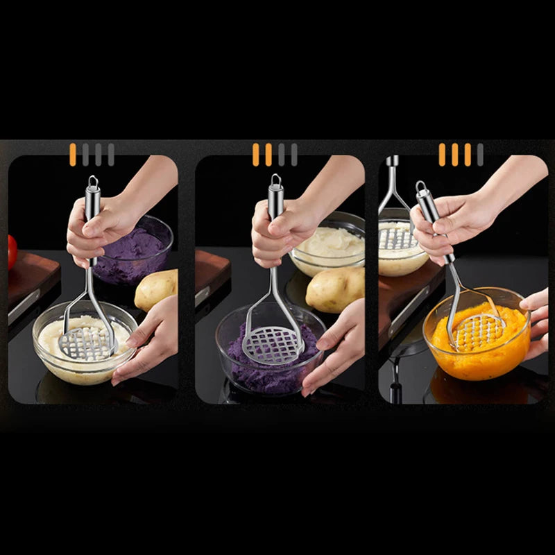 Aparato de Cocina, prensa de barro creativa, machacador de puré, máquina para hacer jugo, trituradora de patatas de acero inoxidable, empujador, herramientas de fruta, Cocina Cozinha