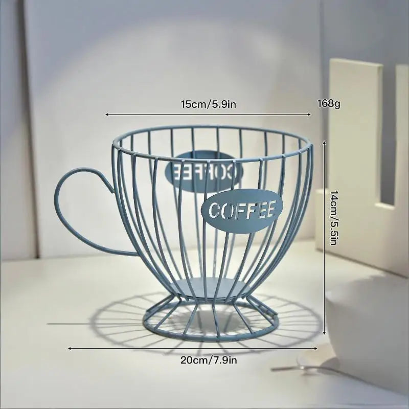 ♥ Soporte para Cápsulas de Café de Metal en Forma de Copa (Dorado/Negro) - Estante de Almacenamiento de Alambre para Cápsulas Nespresso, Organizador de Encimera de Cocina