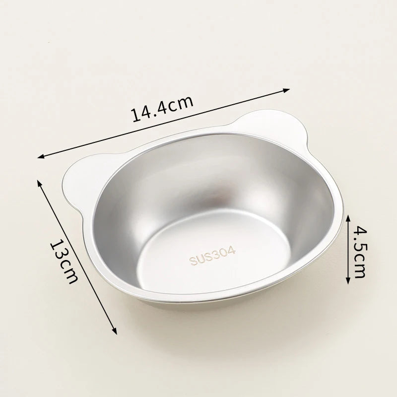 Cuencos para gatos elevados estables elevados 15 °   Cuencos para perros con protección para el cuello, cuenco de comida para gatos de acero inoxidable 304 resistente a roturas para cachorros y gatos
