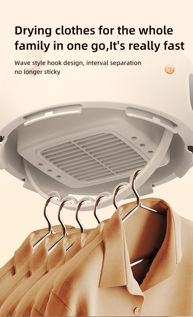 Secador eléctrico portátil, secador multifuncional, plegable, temporizado, secado rápido, bajo ruido, calefacción de aire caliente, cuidado de la ropa, Mini secador