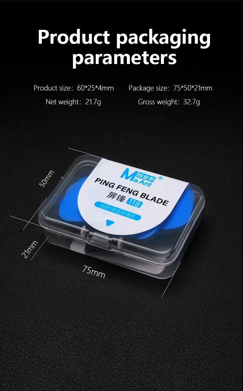 MaAnt MY-118 6 uds herramientas de palanca de Metal ultrafinas Kit profesional de reparación de teléfonos móviles para desmontaje de batería LCD