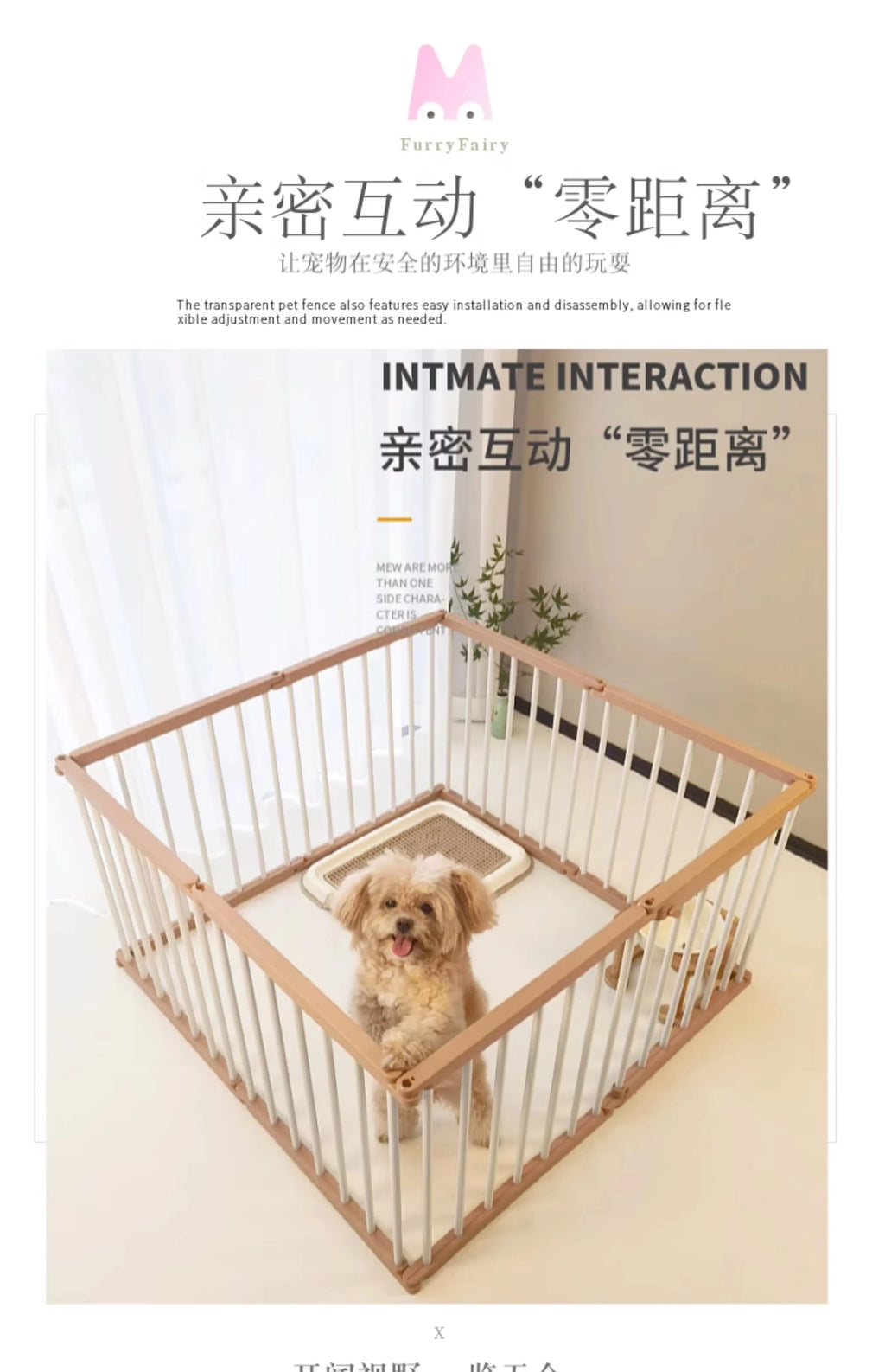 Jaula para perros fuerte y duradera, valla interior suave para mascotas, vallas para perros antioxidantes, diseño creativo, fácil instalación, suministros de productos para mascotas