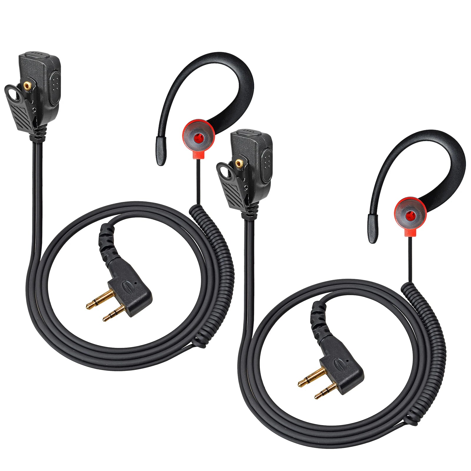 Auricular suave en forma de G para walkie talkie, auriculares de 2 pines con micrófono compatibles con Midland LXT118 GXT1000VP4 LXT500VP3 LXT600VP3