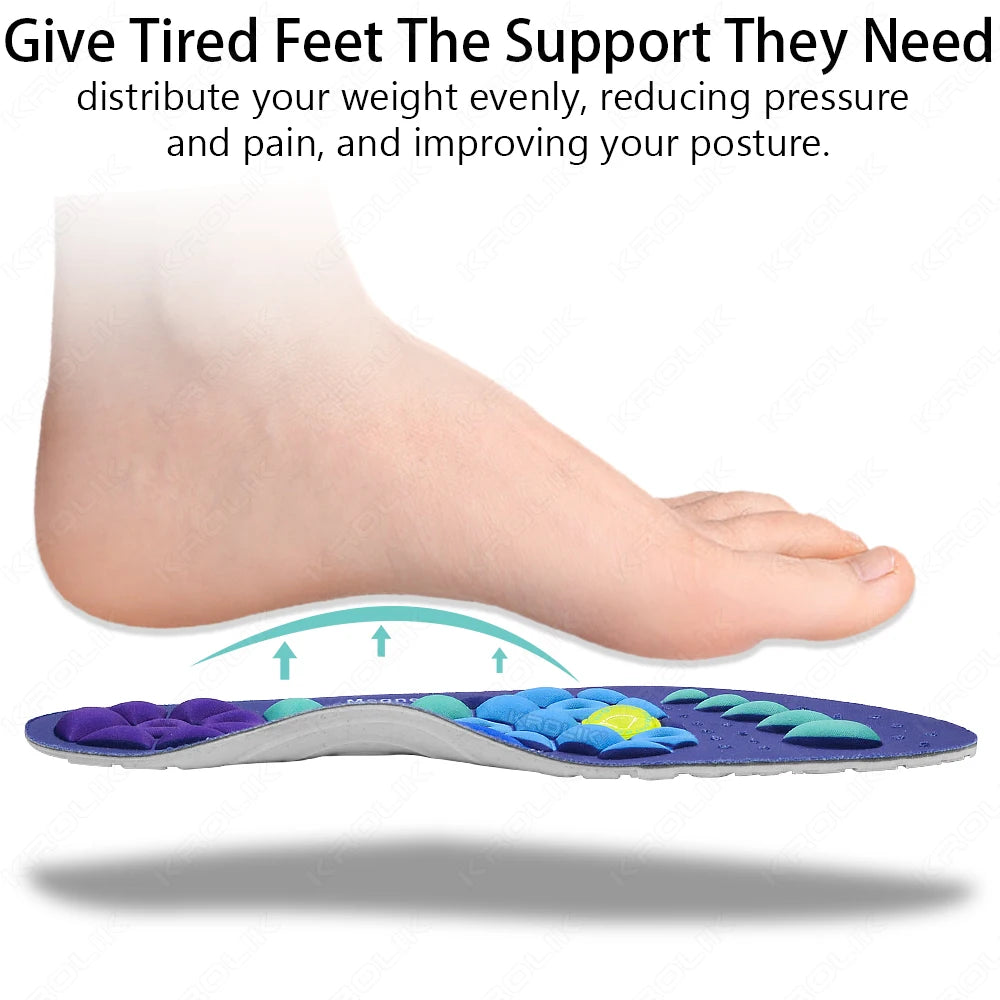 Plantillas de masaje magnético, insertos de acupresión, soporte para arco, acupresión ortopédica, almohadillas para zapatos, alivia el cansado para hombres y mujeres, Unisex