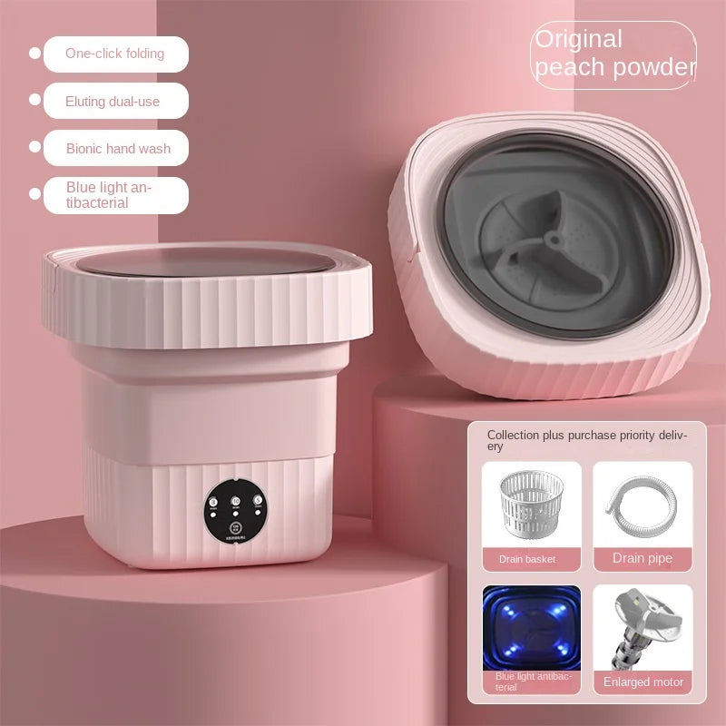 Lavadora plegable portátil de gran capacidad, cubo secador giratorio para ropa, ropa interior de viaje, calcetines, Mini lavadora, 6L/11L