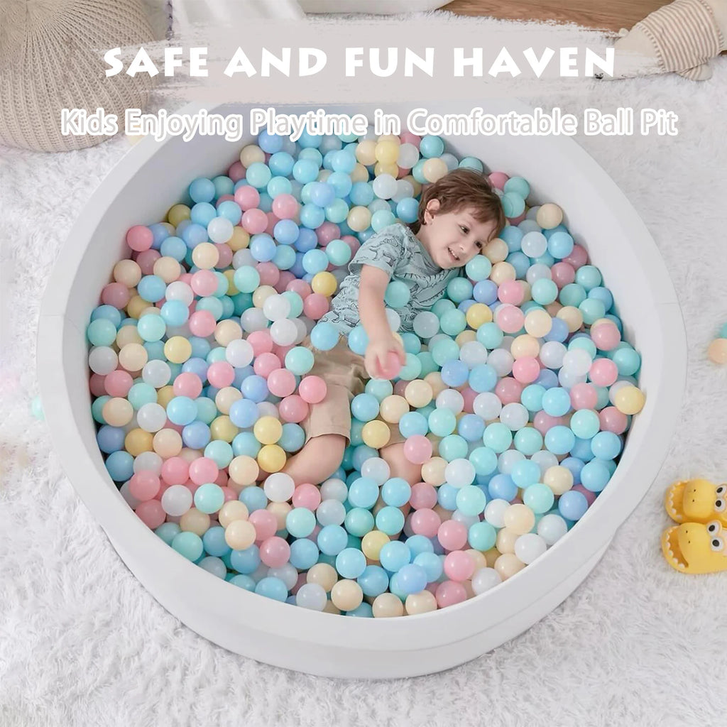 Piscina de Pelotas para Bebés, Piscina Redonda de Pelotas de Espuma Suave para Niños Pequeños, Piscina de Pelotas Pequeña para Interiores y Exteriores, Pelotas No Incluidas
