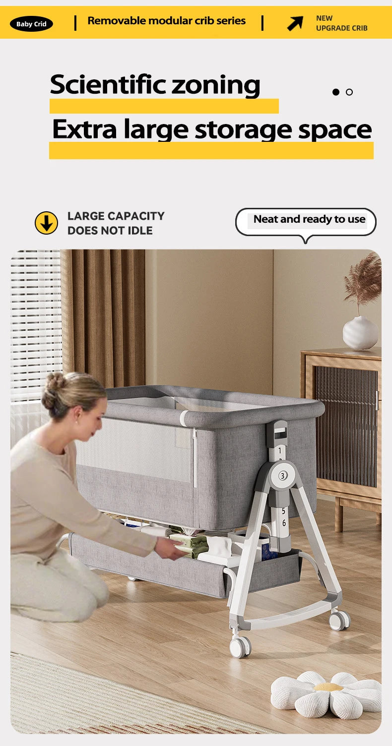 Cuna Multifuncional Segura para Bebés, Plegable, con Función de Balanceo, para Colocar Junto a la Cama, Portátil, para Recién Nacidos, para una Vida Familiar Más Sencilla