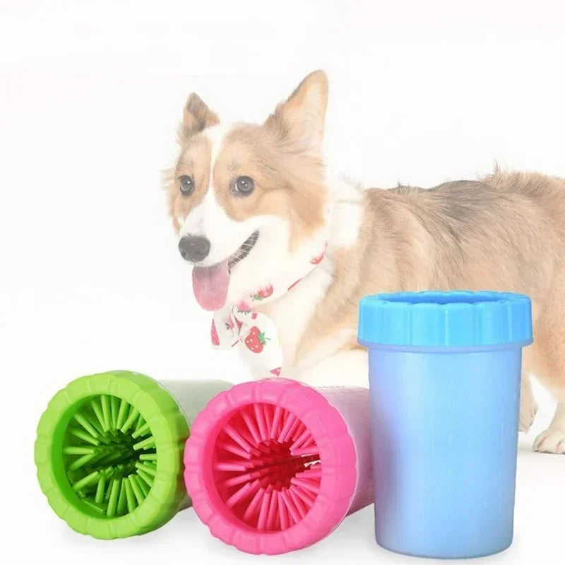 Taza para lavar los pies de mascotas, baño para perros, limpieza de belleza para mascotas, toallitas automáticas sin pies, portátil, limpieza de patas sucias para gatos, taza con cepillo de lavado