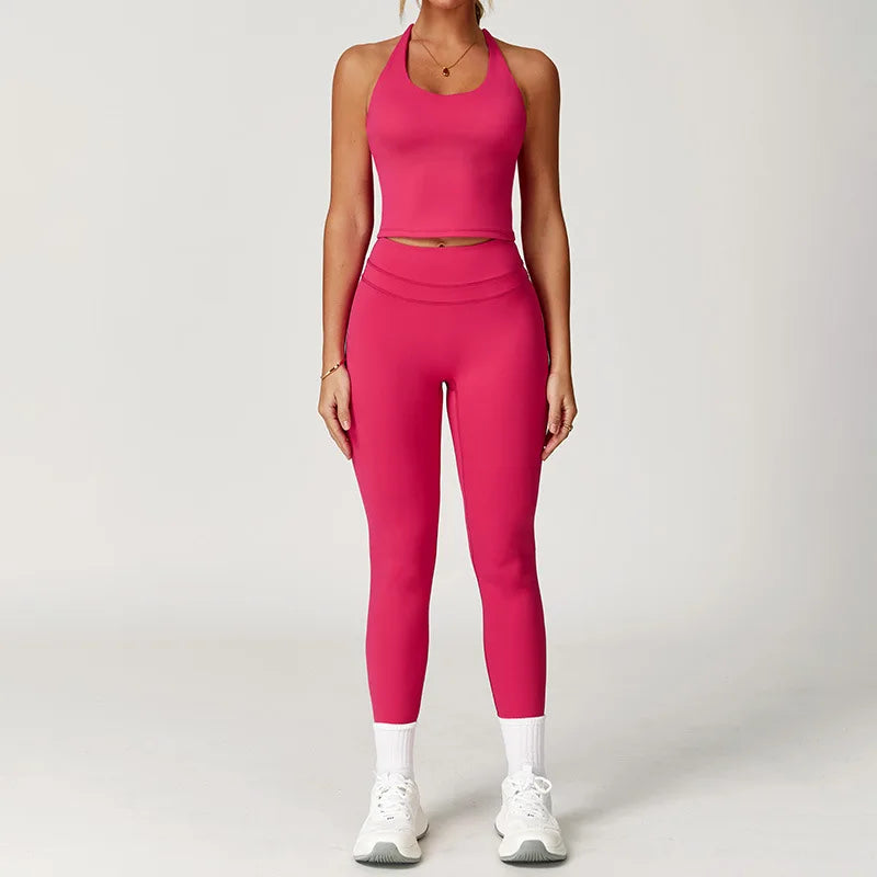 Ropa deportiva de 2 piezas para mujer, conjunto de Yoga, ropa de gimnasio, ropa deportiva, trajes de Yoga, conjunto de Fitness, chándales, Sujetador deportivo, mallas de cintura alta para gimnasio