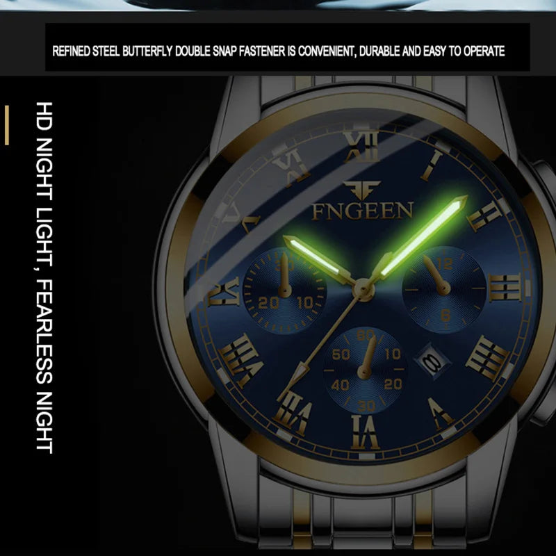 BINBONG, relojes para hombre 2023, marca superior de lujo, reloj con fecha resistente al agua, correa de acero para hombre, reloj de cuarzo informal, reloj de pulsera deportivo para hombre 4006