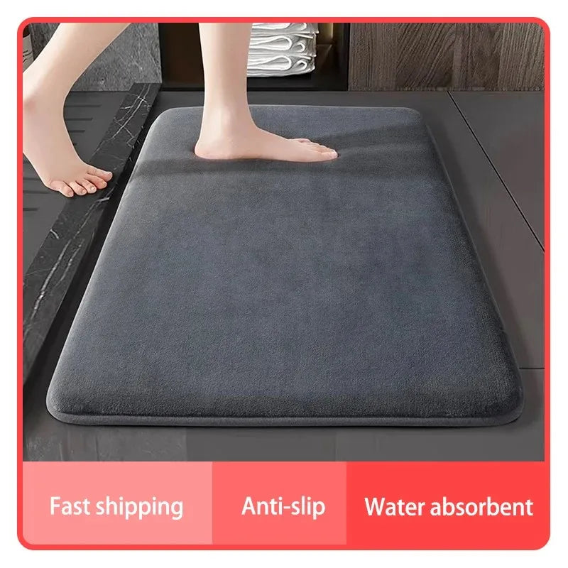 Alfombra súper absorbente, alfombra de baño súper absorbente, alfombra de baño de terciopelo coral súper antideslizante, alfombra de puerta