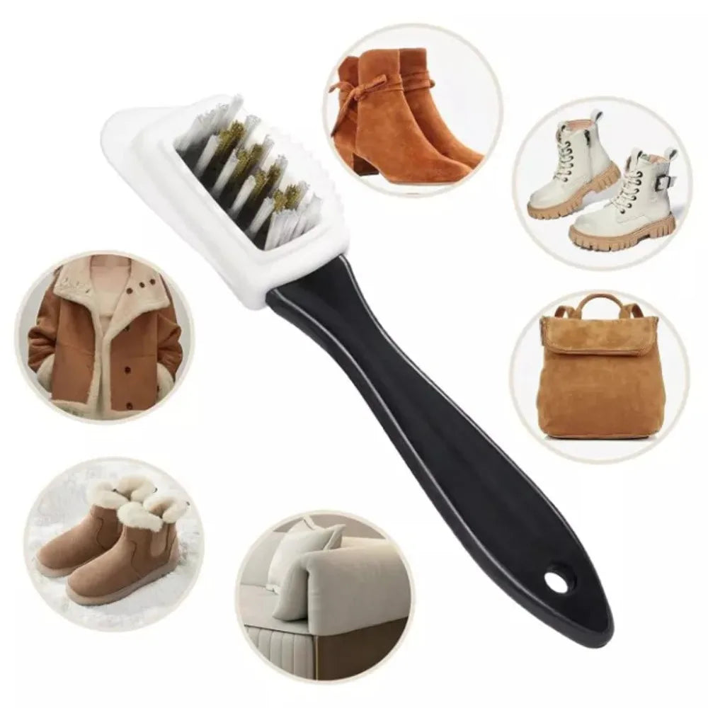 4 unids/set herramienta de limpieza eliminación de manchas Kit de cepillo de gamuza con borrador uso doméstico cepillos de nobuk Kit botas paño de limpieza para zapatos