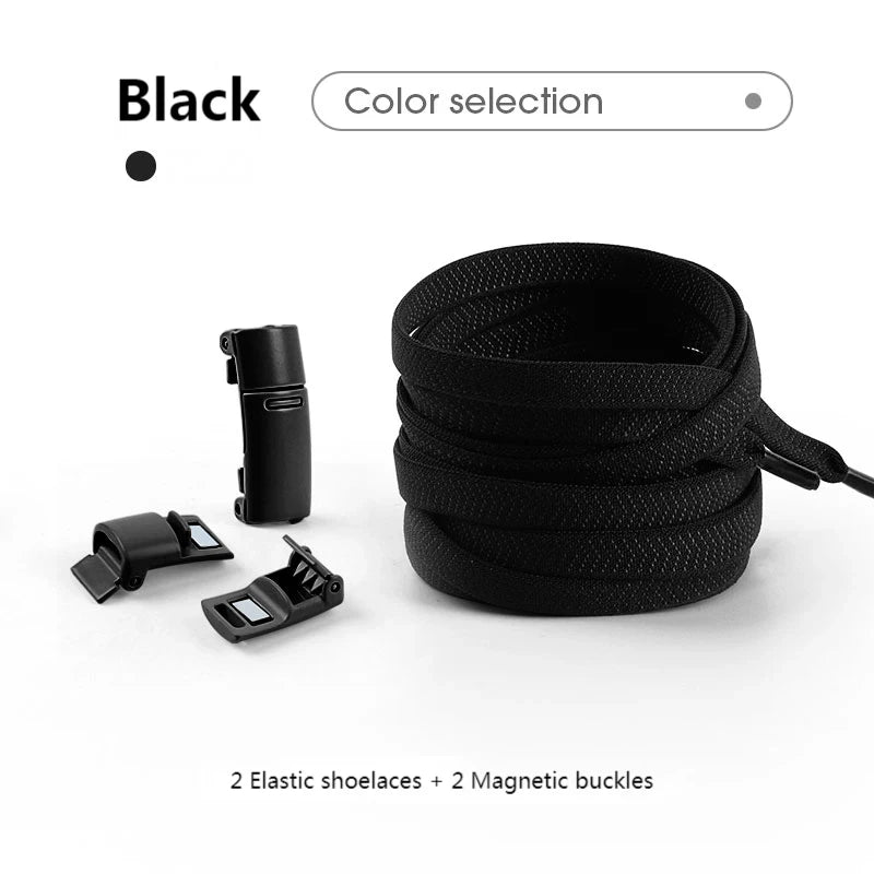 Cordones Elásticos para Zapatillas, Cordones Planos de Algodón, Cordones con Hebilla Magnética Mejorada, Cordones sin Atar para Niños y Adultos