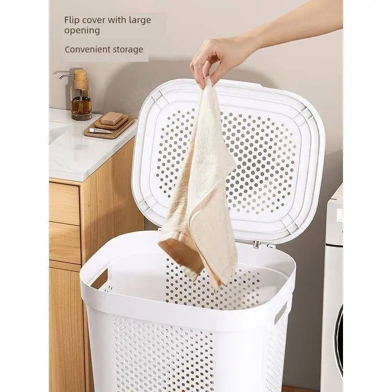 Cesto para Ropa Sucia de Gran Capacidad con Ruedas y Tapa para Baño, Uso Doméstico, Organizador de Almacenamiento para Dormit...