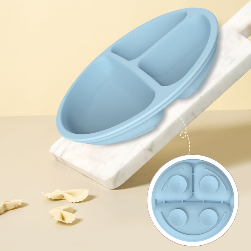 Juego de alimentación de bebé de silicona sin BPA, cuenco con ventosa, plato de comedor, taza de paja, cuchara, tenedores para niños, vajilla para bebés, platos para niños