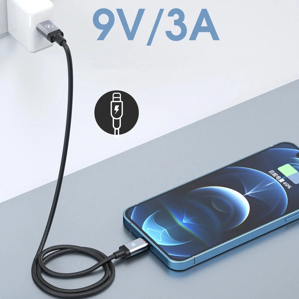 Anndo-Cable magnético USB C a USB C, cargador de carga rápida para Samsung, Huawei, Cable USB C a tipo C, Cable de carga de datos