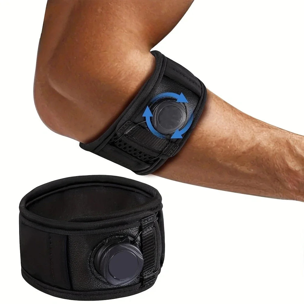 1 correa ajustable para codo de tenis con perilla para alivio del codo de tendinitis para hombres y mujeres, codera, bandas para brazo y antebrazo