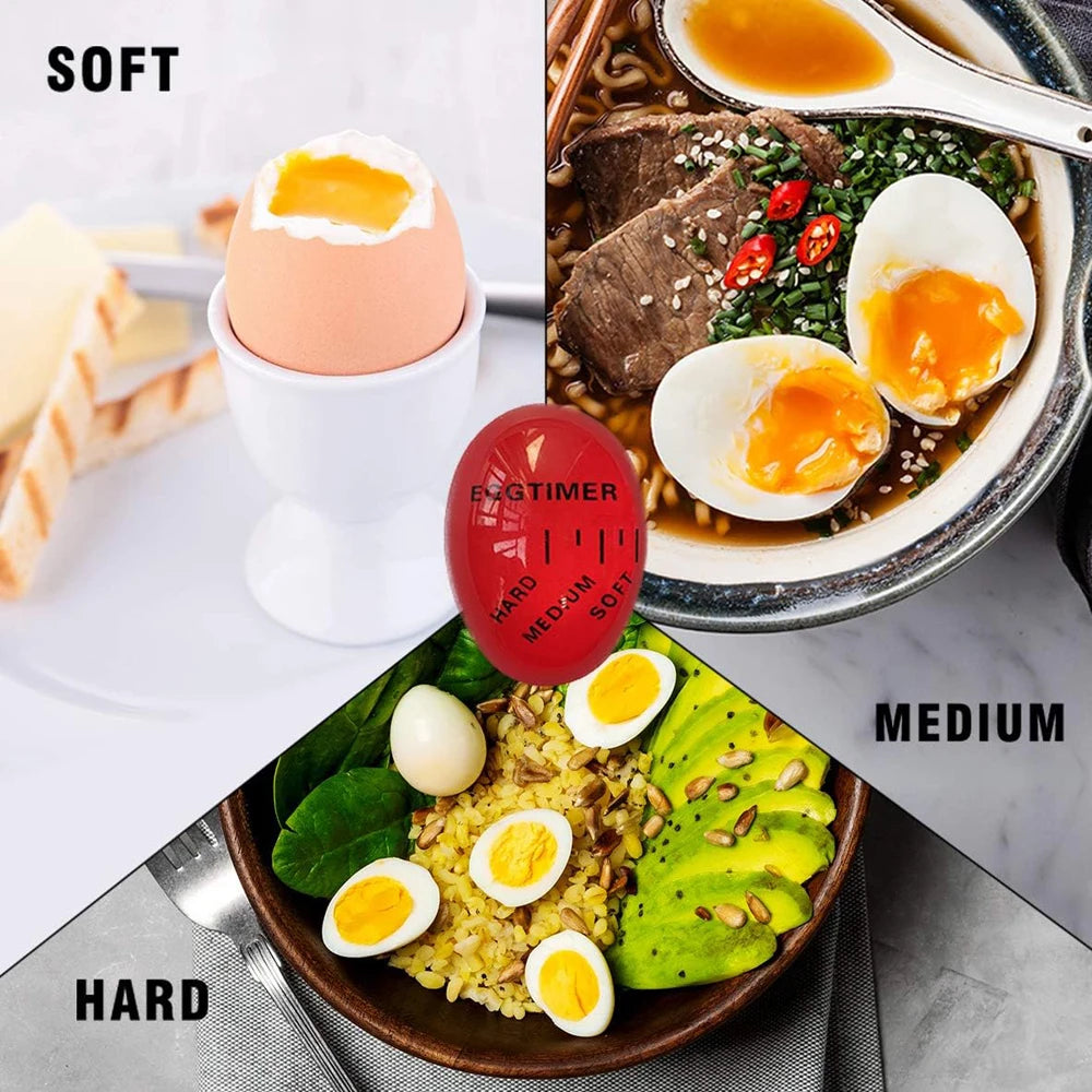 Temporizador de huevos, indicador que cambia de Color, huevos hervidos suaves, medianos y duros, sensibles al calor, seguro, duradero, ayuda de cocina, regalo para uso doméstico