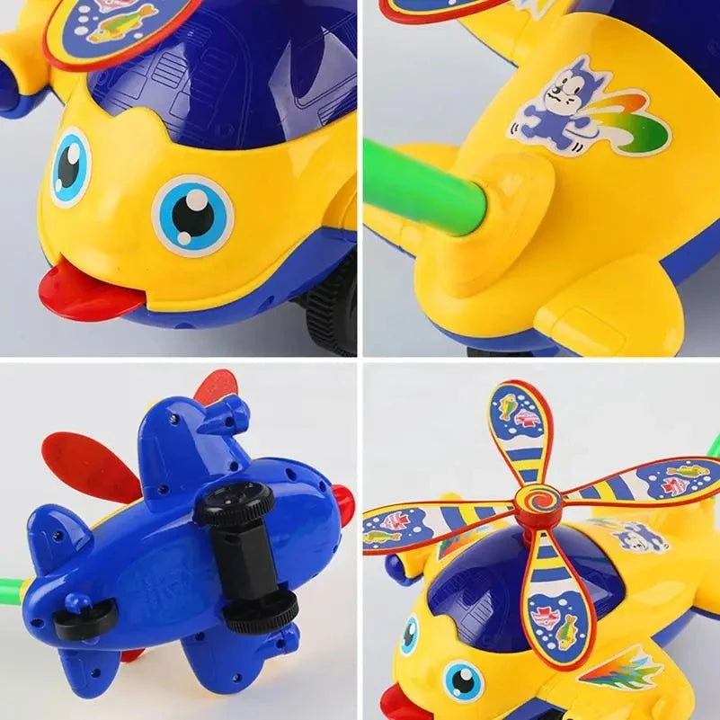 Andador de juguete para bebé, juguete de empuje manual para niños pequeños, avión, coche de juguete, juguete para caminar para niños, niños y niñas al aire libre