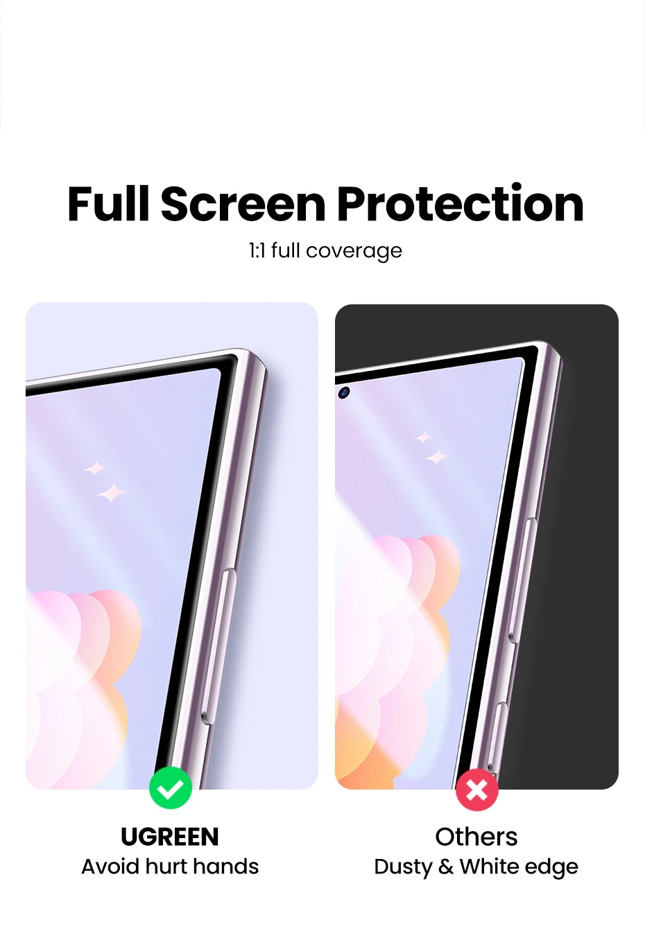 UGREEN para Samsung Galaxy S24 Ultra película protectora de pantalla de vidrio para Samsung S24 S25 Ultra película protectora HD protectores