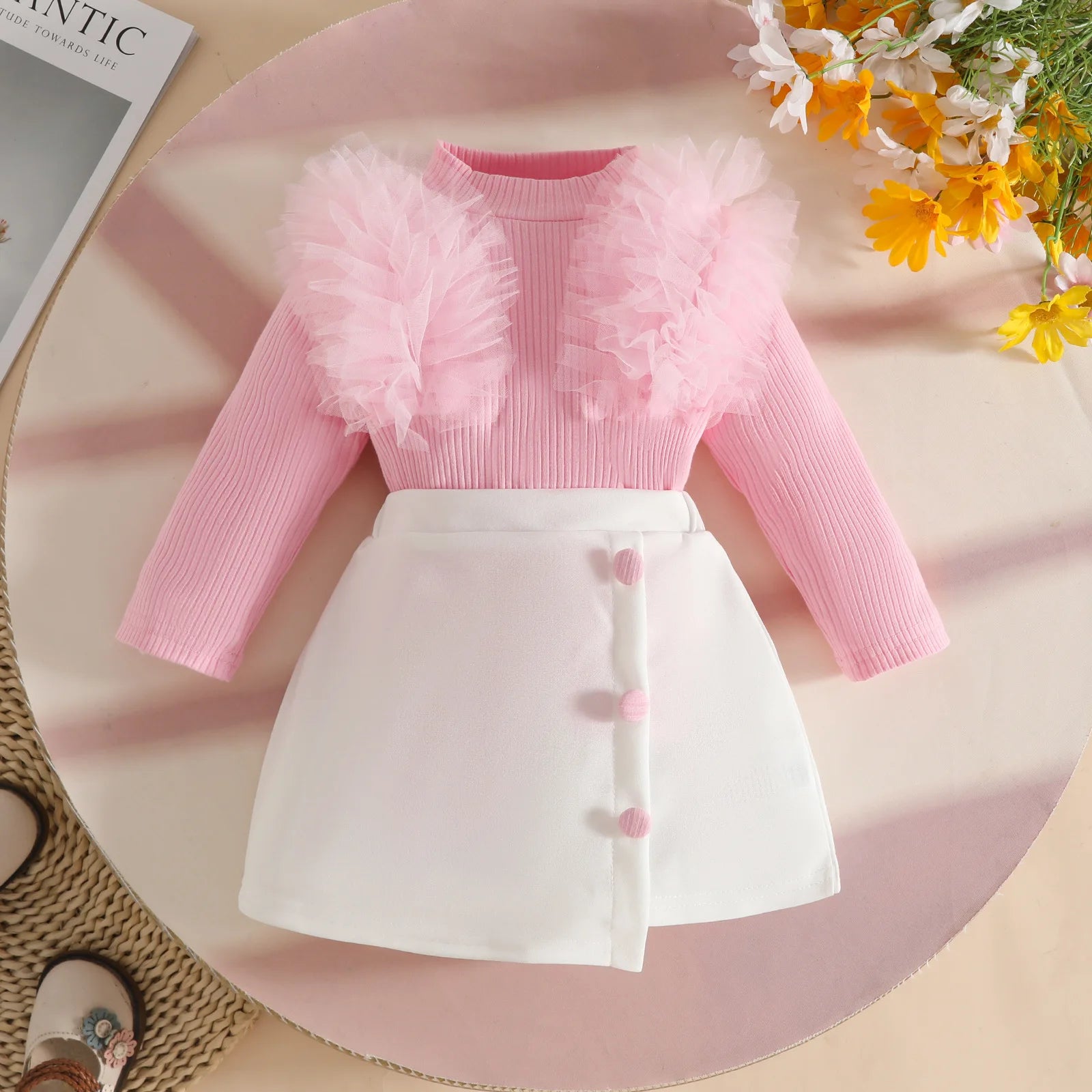Conjunto de ropa de Año Nuevo para niñas de 0 a 3 años, Top de manga larga con lazo grande, falda Irregular y boina, ropa de Navidad para niños pequeños de 3 uds.