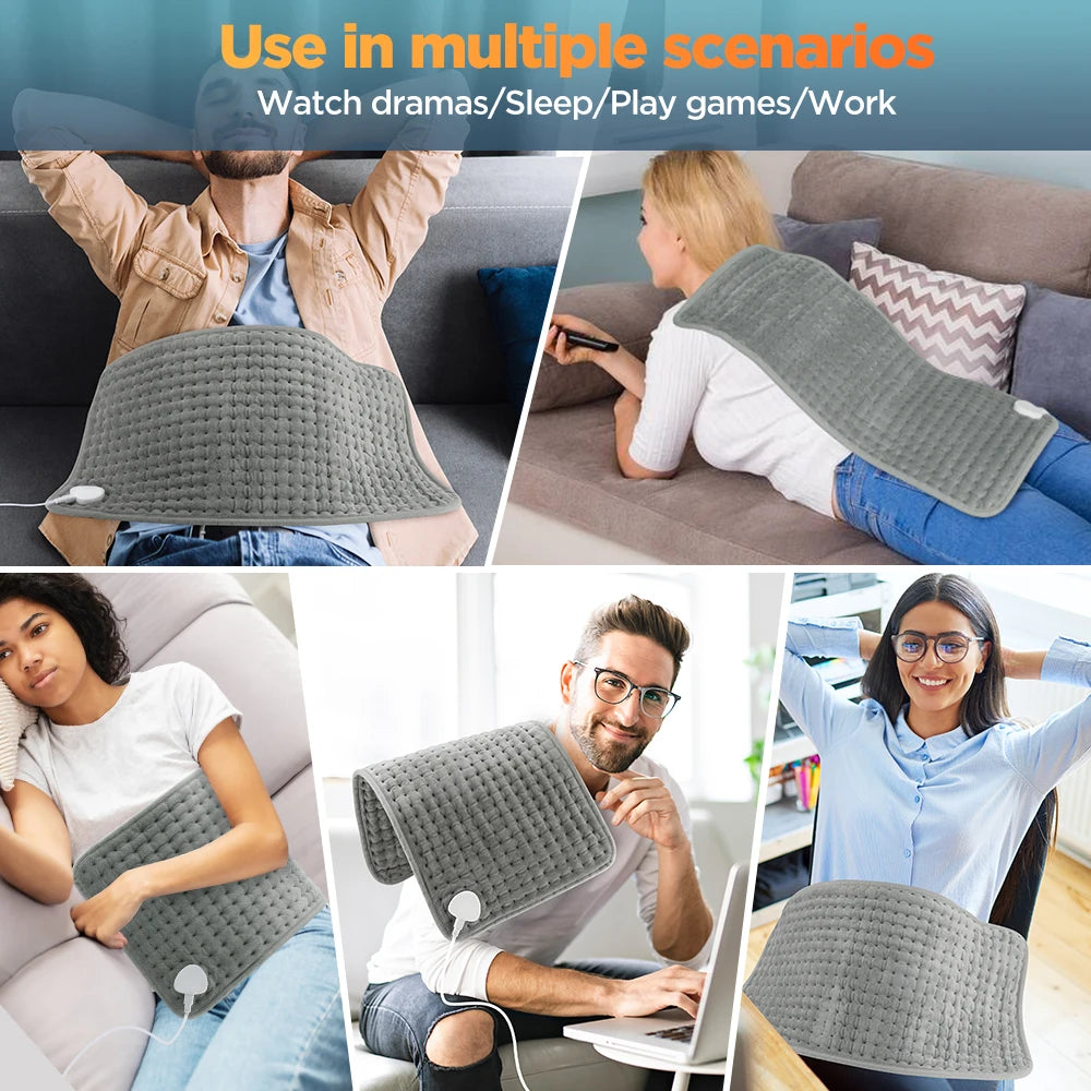 Manta calefactora eléctrica de 30x60cm, almohadilla de compresión caliente multifuncional, estera de calentamiento de invierno, manta térmica con carga USB para uso doméstico